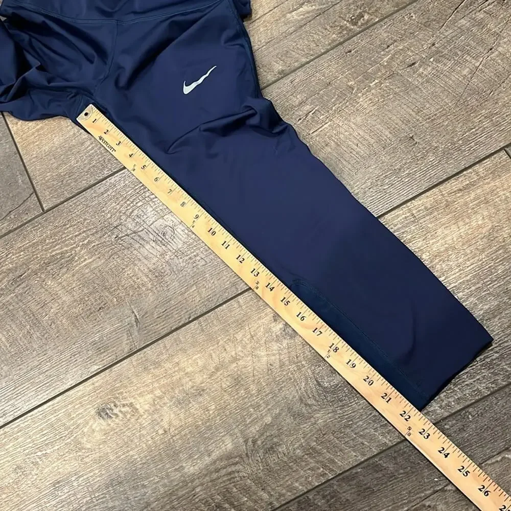 Nike Women's Dri-FIT Power Essential Cropped Running Tight Dark Blue Size S